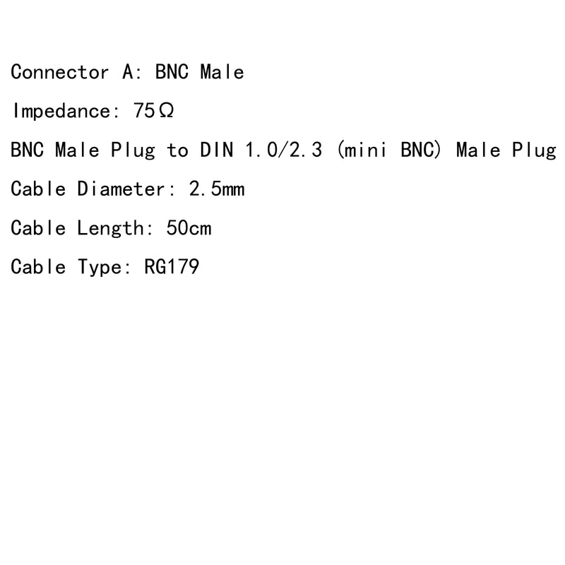 5x BNC To DIN 1.0/2.3 RG179 HD-SDI Cable For Blackmagic HyperDeck Shuttle 50CM