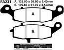 Brake Pads FA231 For KAWASAKI BJ ZR 250 ER-6N Z 750 KLE W 650 VN 1700 2000 KLV Generic