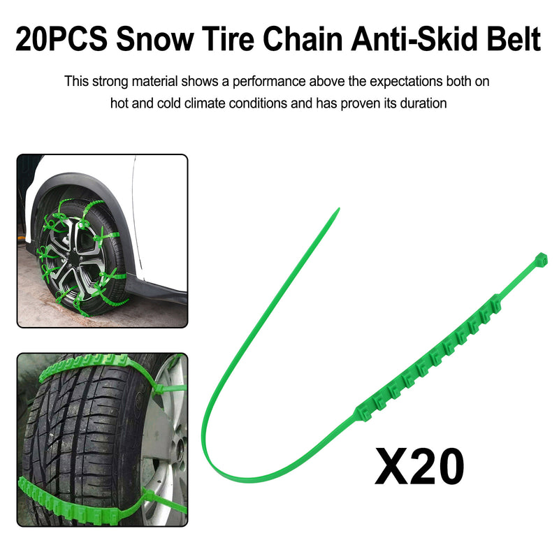 10PCS Snow Tire Chain Anti-Skid Belt For Car Truck SUV Emergency Winter Driving Generic