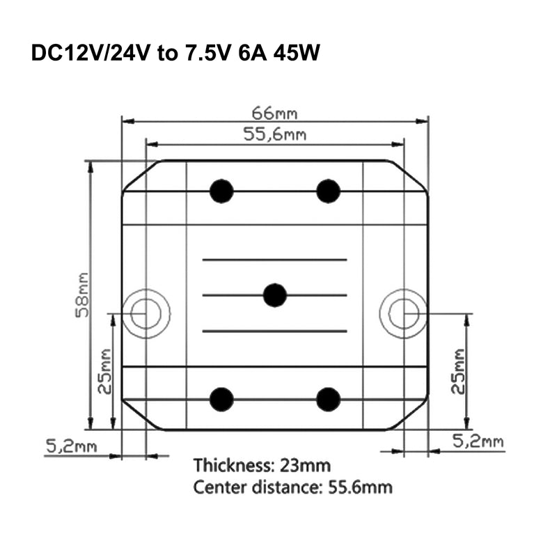 DC Voltage Regulator Buck Converter DC 12/24V To 7.5V 6A 45W Step Down Reducer