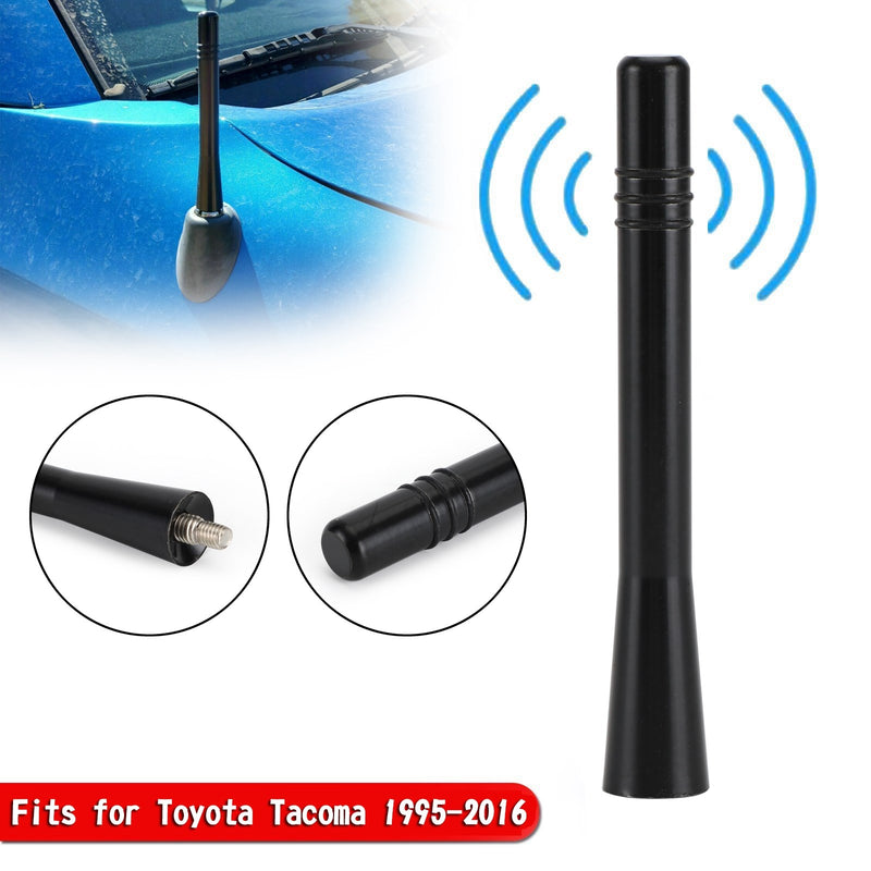 4" Short Black Aluminum Antenna Mast AM/FM For Toyota Tacoma 1995-2016 Generic