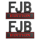2¡Á FJB EDITION 3D Emblem Badge Truck Car Decal Bumper Sticker Black & Red