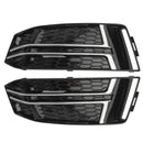 Pair Front Fog Light Cover fit AUDI A4 B9 S-LINE 2016-2018 Bumper Grille