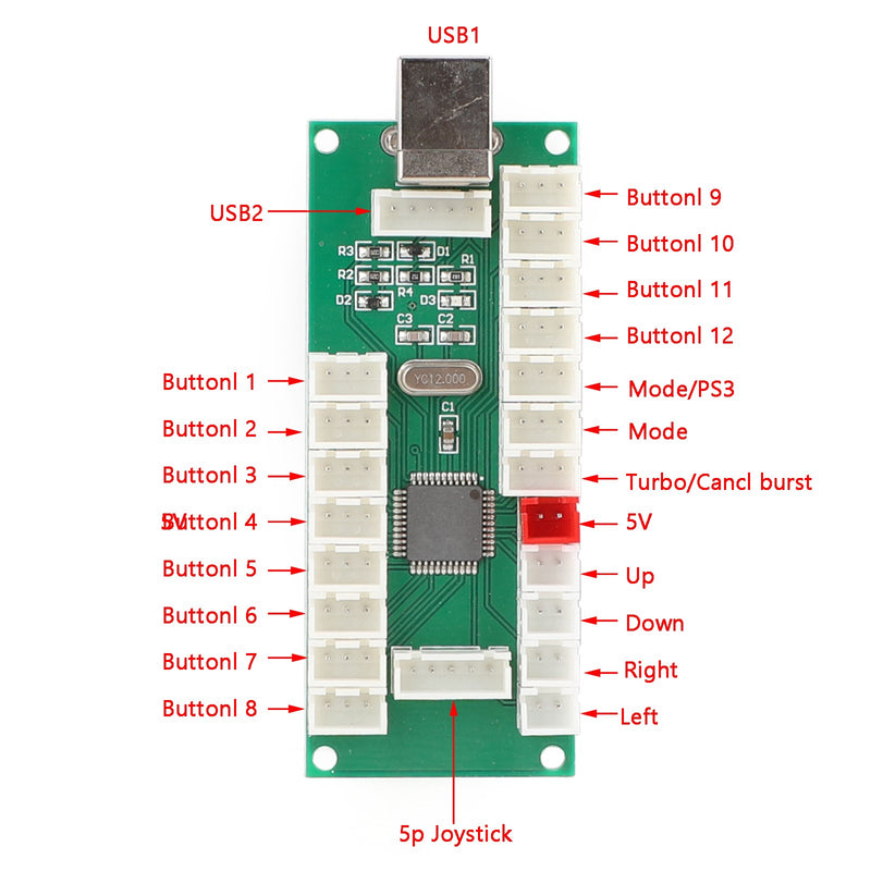 1 Player LED Arcade DIY Part Kit USB Encoder to PC Video Games Gamepads Joystick