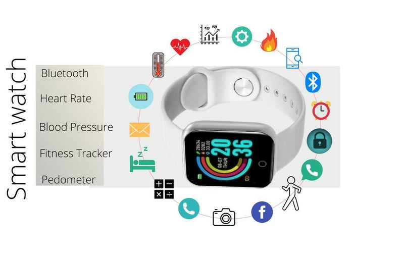 Smart Watch Bluetooth Heart Rate Blood Pressure Sport Fitness Tracker Pedometer