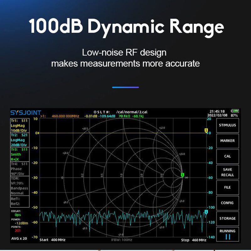 SV4401A 50KHz-4.4GHz Vector Network Vector Analyzer 100Db Dynamic NanoVNA