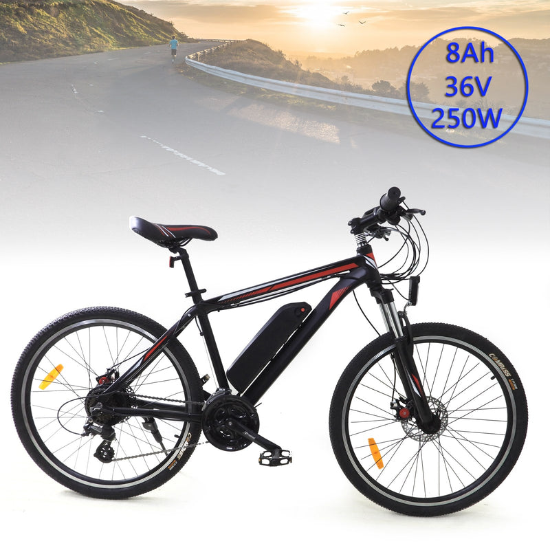 250W 36V 7.5-8AH Adult Electric Mountain Bike 26" 24 Speed Bicycle MTB E-bike USA Stock