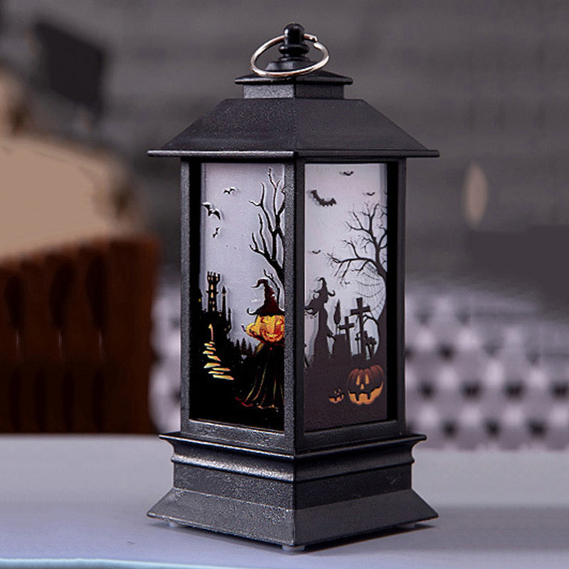 Halloween Portable Mini LED Wind Lantern Party Decoration Fireplace Light
