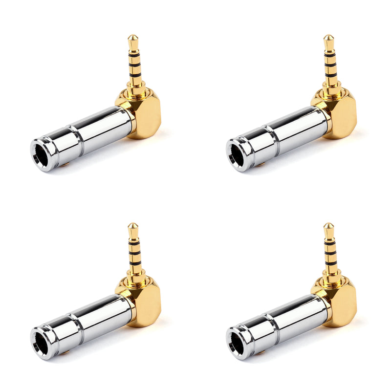 4PCS 2.5mm 4 Pole TRRS Mini Audio Male Plug Right Angle 90¡ã Connector YD Sil