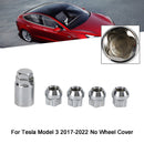 Tesla Model S/3/X/Y All Year Chrome M14鑴?.5 4PCS Wheel Lock Lug Nut