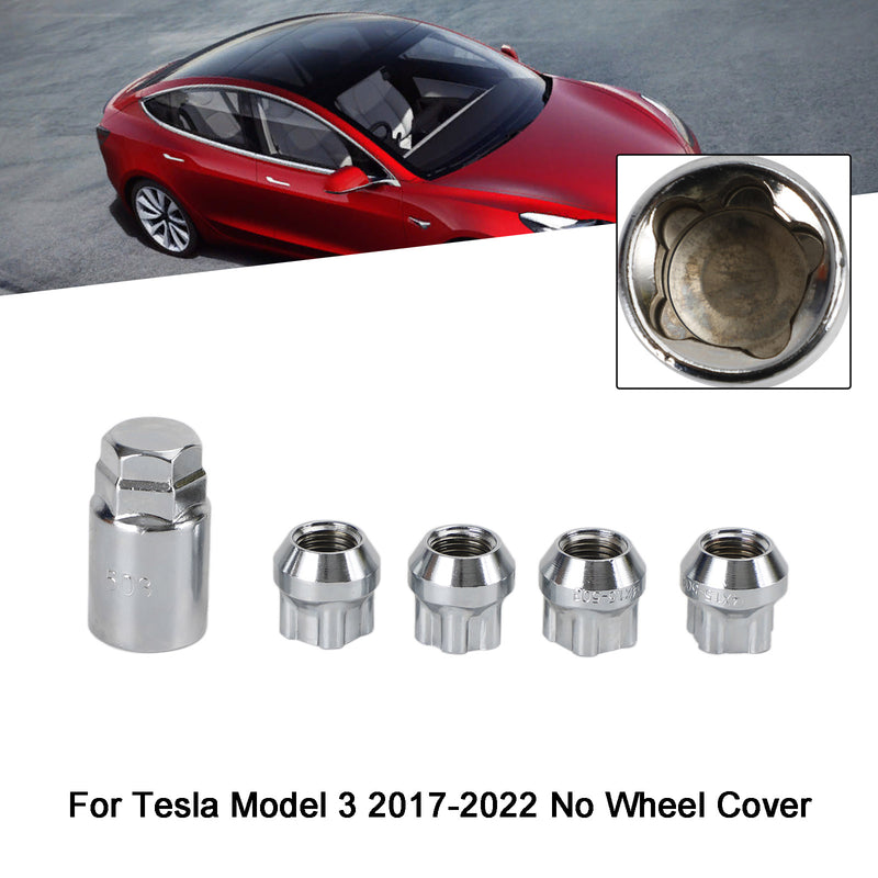 Tesla Model S/3/X/Y All Year Chrome M14脳1.5 4PCS Wheel Lock Lug Nut