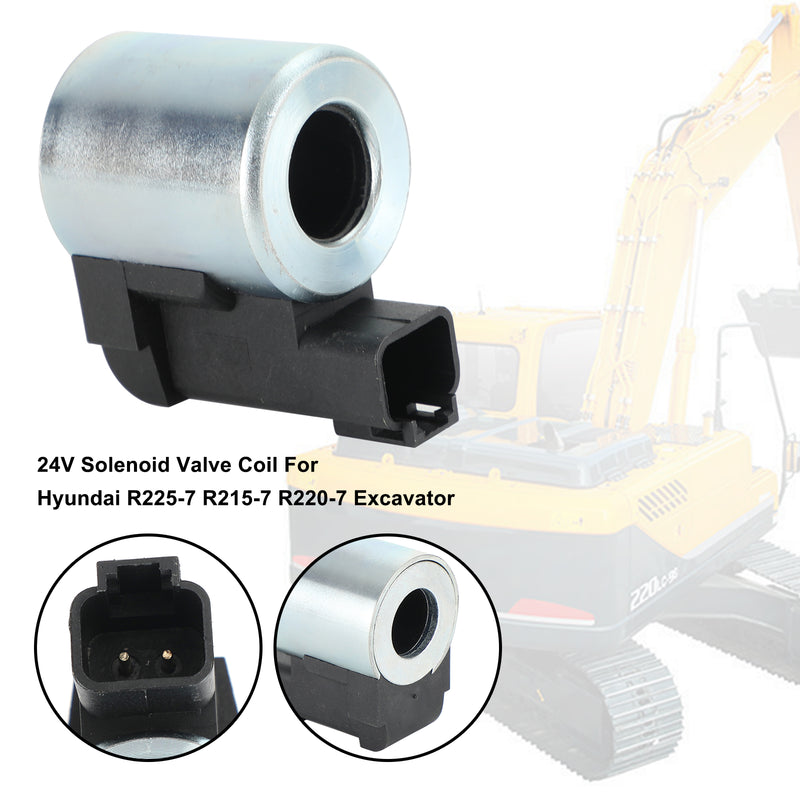 Solenoid Valve Coil 24V Fit For Hyundai R225-7 Excavator