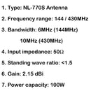 1Pcs NAGOYA NL-770S Dual Band Antenna PL259 For Motorola Kenwood Yaesu Radio