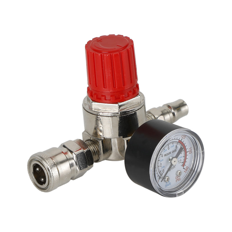 Air Compressor 1/4" Regulator Pressure Gauge Switch Valve Control 175 Psi