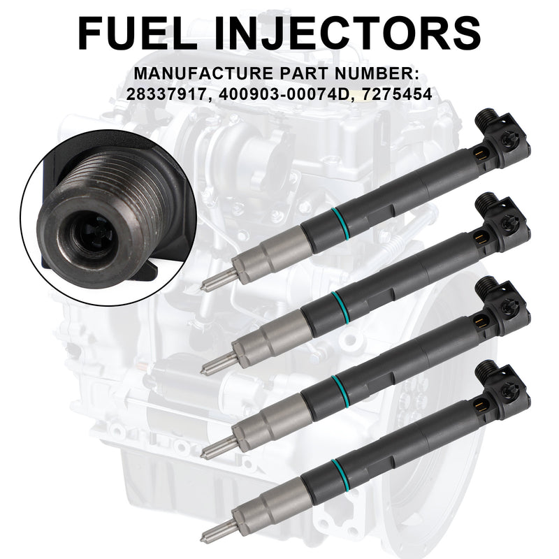 Compact Track Loaders T450,T550,T590,T595,T630,T650 4PCS Fuel Injectors 400903-00074D Generic