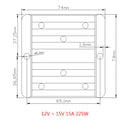 Waterproof DC/DC Converter Regulator 12V Step Up to 15V 15A 225W