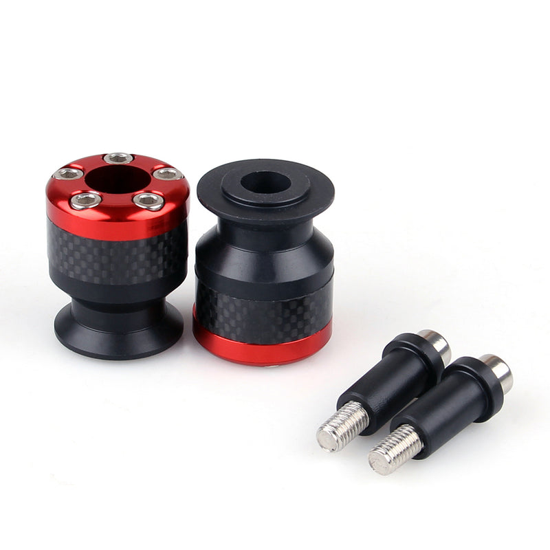 Universal Motorcycle CNC Carbon Fiber 10mm Swingarm Sliders Spools Red Generic