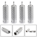 4PCS Silver Carbon Fiber Rhodium-Plated RCA Audio Plug Speaker Connector Silver