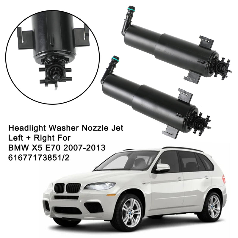 Headlight Washer Nozzle Jet Left + Right For BMW X5 E70 2007-2013 61677173851/2 Generic