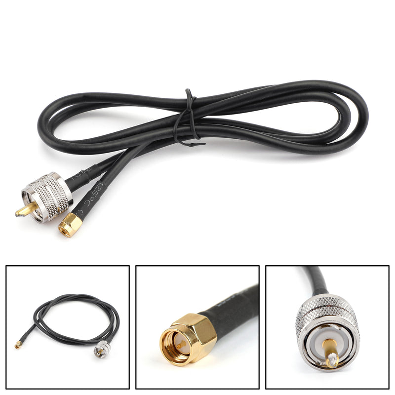 1Pcs PL259 SMA Male to UHF Male RF Straight Pigtail Jumper RG58 Coaxial Cable 100cm 3ft