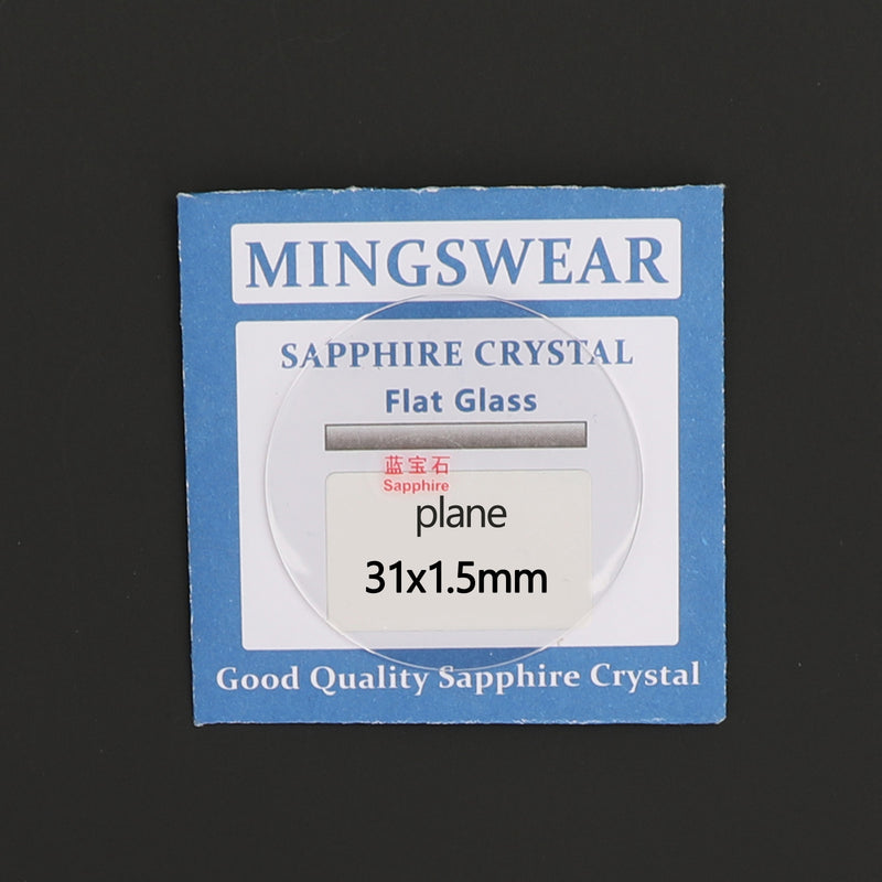 1.5mm Thick 30-32mm Flat Sapphire Watch Glass Round Crystal Replacement