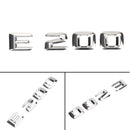 Rear Trunk Emblem Badge Nameplate Decal Letters Numbers Fit Mercedes E200 Chrome Generic