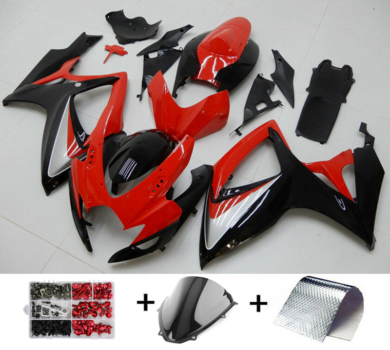 Fairing Suzuki GSXR600/750 2006-2007 Injection Plastic Kit Red Black Generic