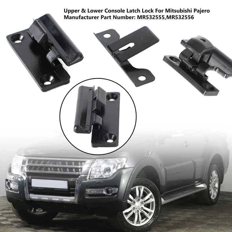 Pair Armrest Box Cover Upper & Lower Latch Clip For Mitsubishi Pajero 2001-2006