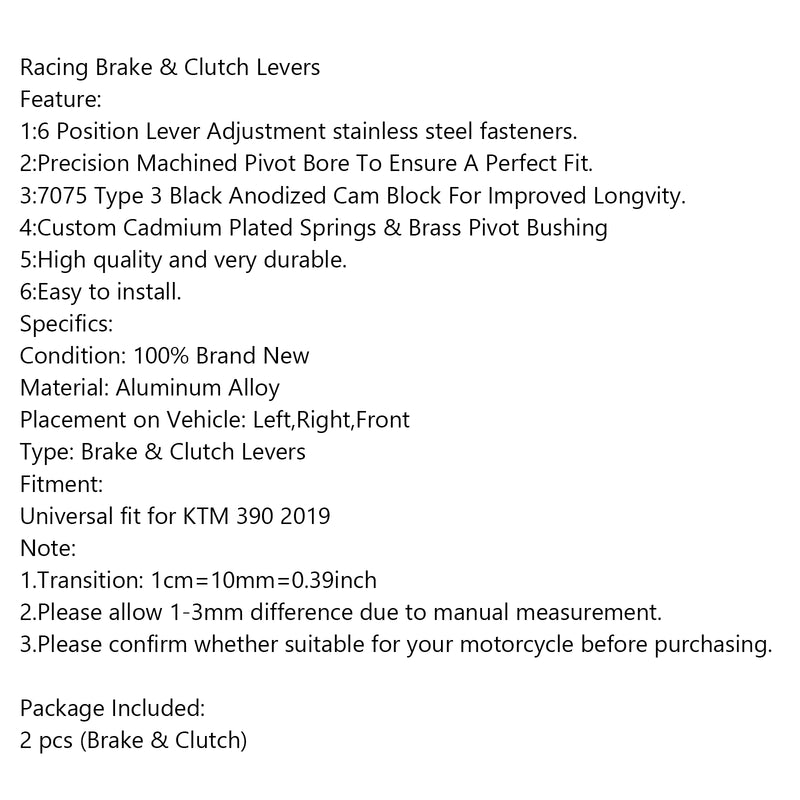 Long Clutch Brake Lever For KTM 390 2019 Silver Generic
