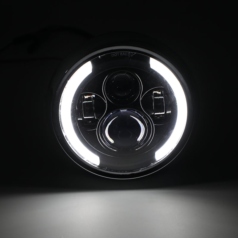 7 Inch LED Headlight Hi/Lo Fog Driving DRL for Motorcycle Dyna Cafe Racer Bobber Generic