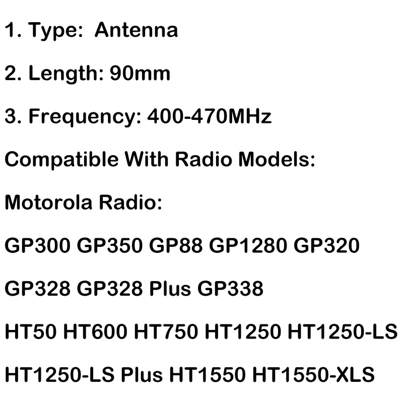 5Pcs UHF Antenna 400-470MHz For Motorola GP2000 GP68 GP88 GP328Plus Radio