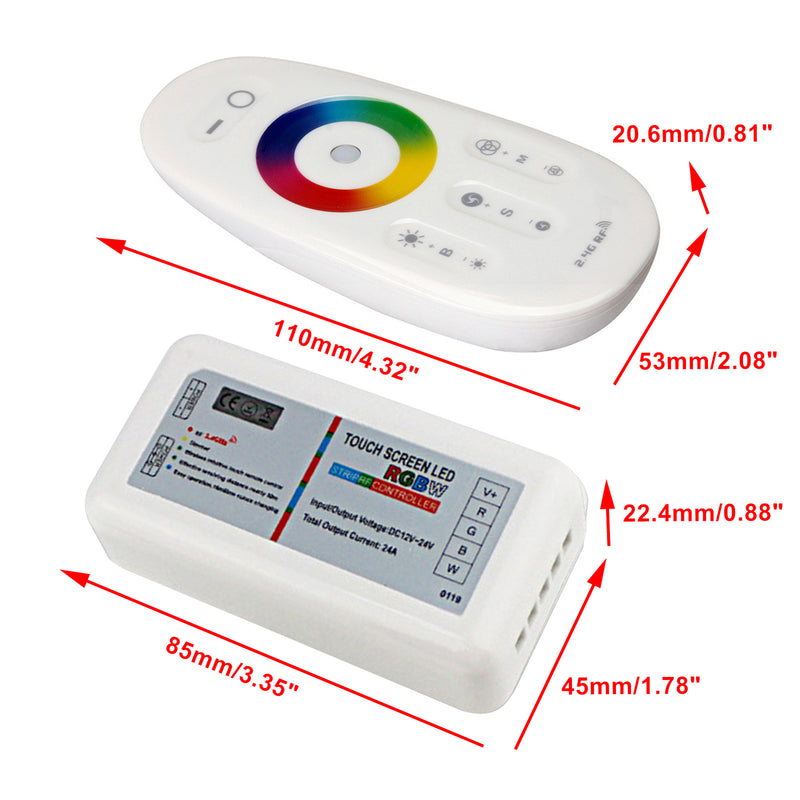 2.4G Touch RF Control Remote Controller For DC 12-24V RGBW LED Light Strip