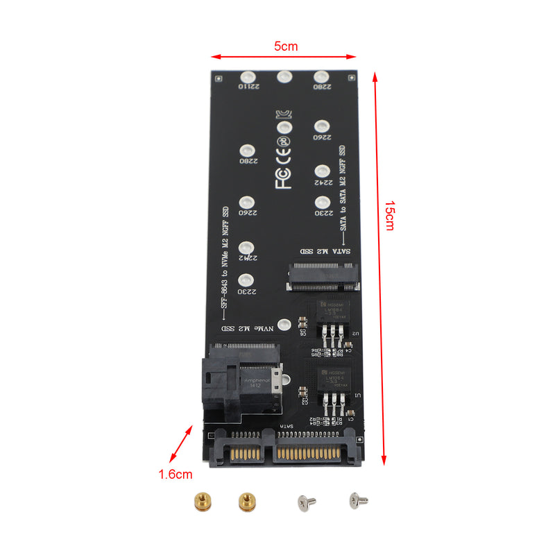 M2 Hard Drive SFF-8643 to U2 NGFF M-Key to HD SAS NVME PCIe SSD SATA Adapter
