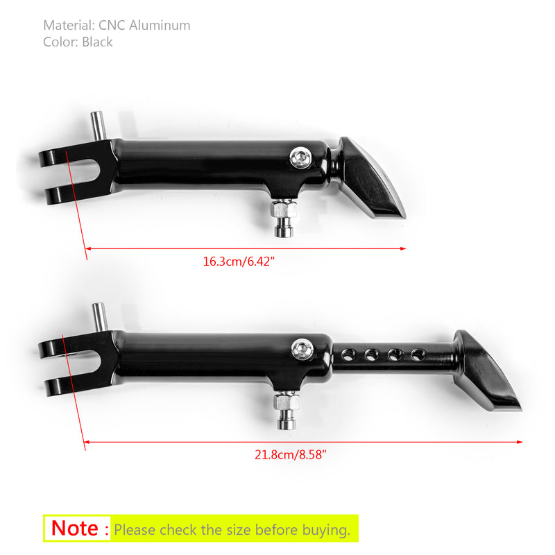 CNC Aluminum Side Stand Leg Kickstand Adjustable For Kawasaki Z900RS 2018 Black Generic