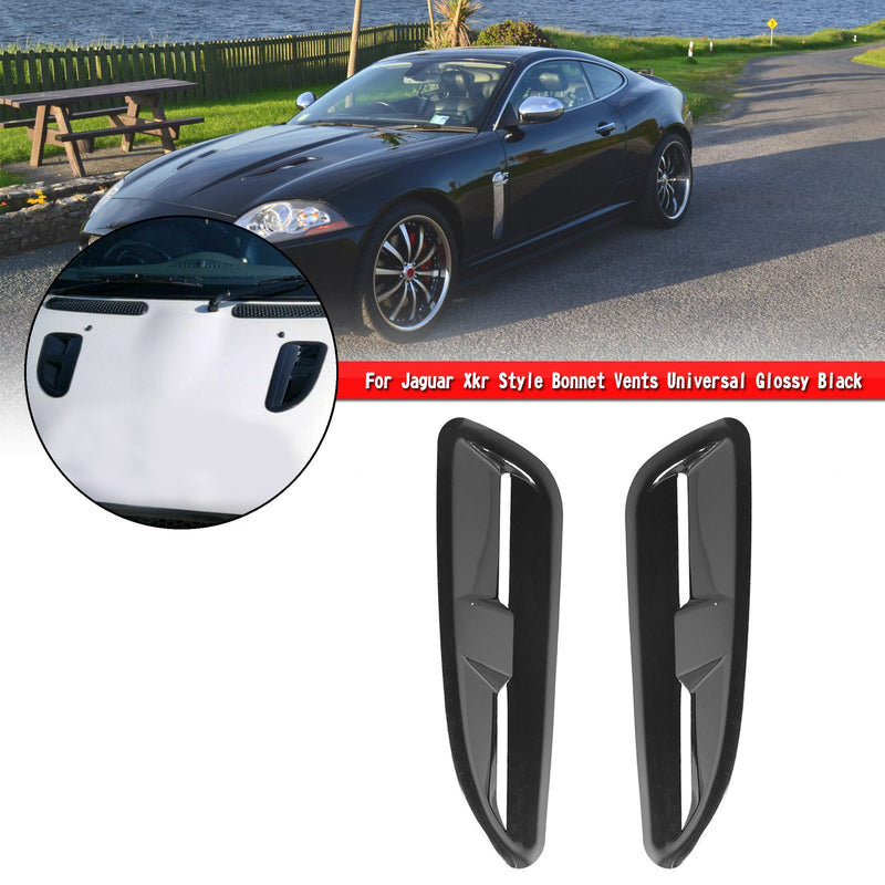 ABS Plastic Bonnet Vents Gloss Black Finish For Jaguar Xkr Style Rs Vxr Ford Bmw