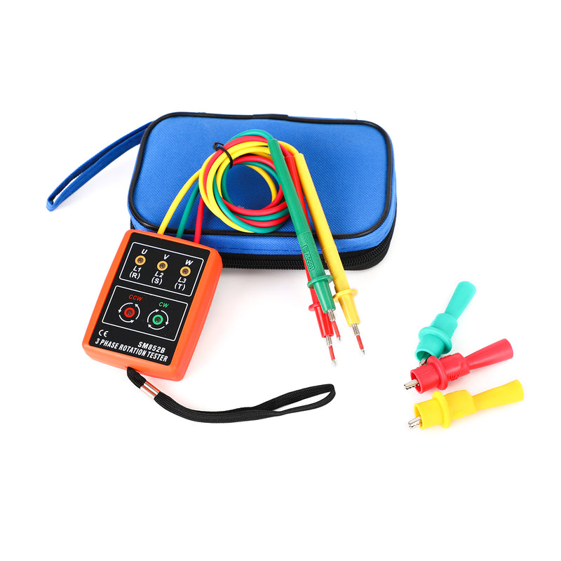 3 Phase Sequence Rotation Tester Indicator Detector Meter LED Buzzer Tool Kit
