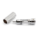 4PCS Silver Carbon Fiber Rhodium-Plated RCA Audio Plug Speaker Connector Silver