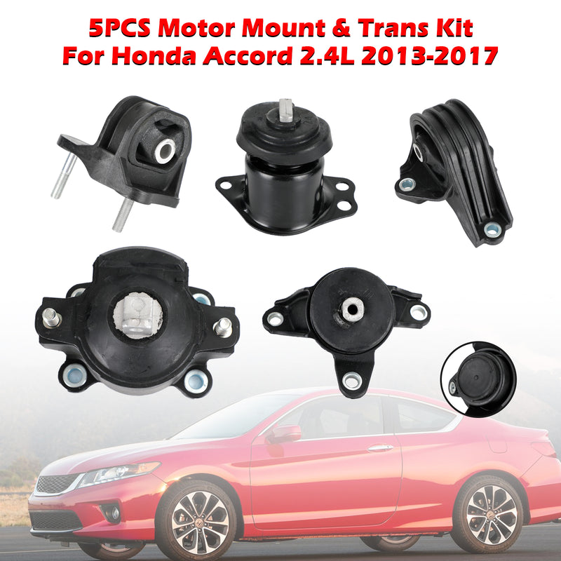 5PCS Honda Accord 2.4L 2013-2017 Engine Motor & Auto Transmission Trans Mounts