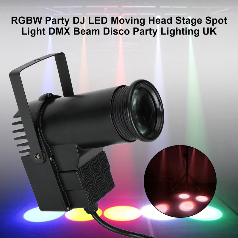 RGBW Party DJ LED Moving Head Stage Spot Light DMX Beam Disco Party Lighting UK Plug