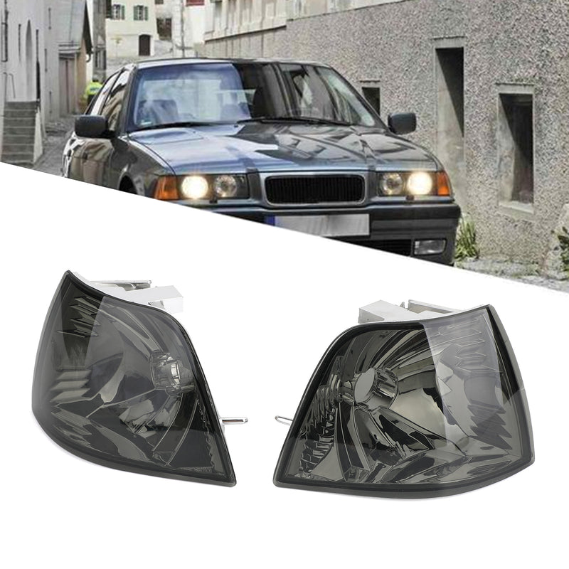 BMW 3-Series E36 4DR 1992-1998 Smoke Corner Lights Parking Lamps PAIR Fits Generic