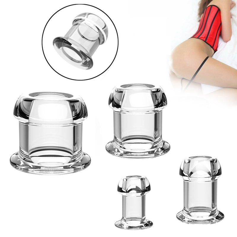 Anal Sex Spreader Hollow Butt Plug Flared Deep Access Tunnel Probe W/stopper