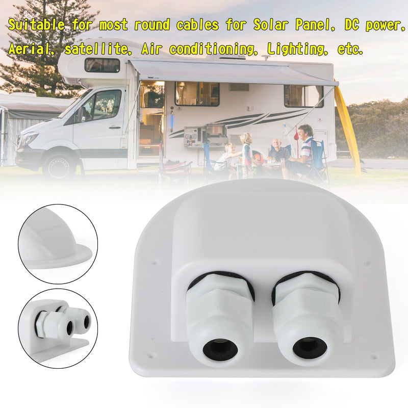 RV Caravan Boat Double Wire Cable Entry Gland Box Roof Solar Panel Junction Box