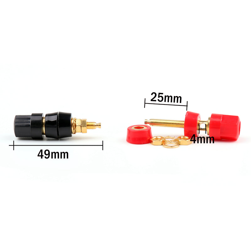 12 Pcs Gold Plated Audio Speaker Binding Post Banana Jack Connectors