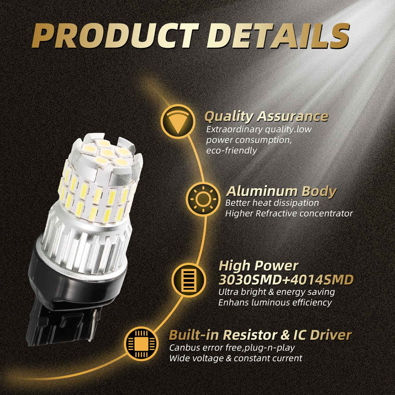 2x 1200LM Canbus LED Bulb LED Daytime Running Light Lamp White Generic