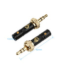 5PCS 3.5mm 3 Pole Stereo Earphone Pins Lock Assembly Audio Connector Black