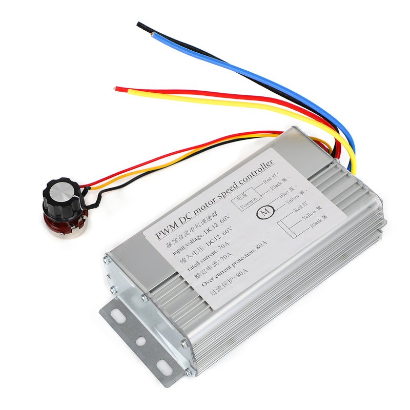 DC 12V 24V 36V 48V 70A 4000W DC Motor PWM Speed Control Brush Motor Controller