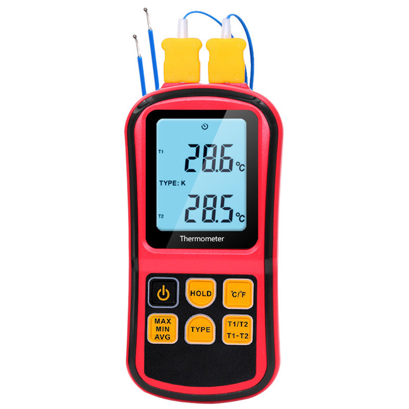Digital Thermocouple Thermometer Temperature Dual-channel Meter Tester LCD