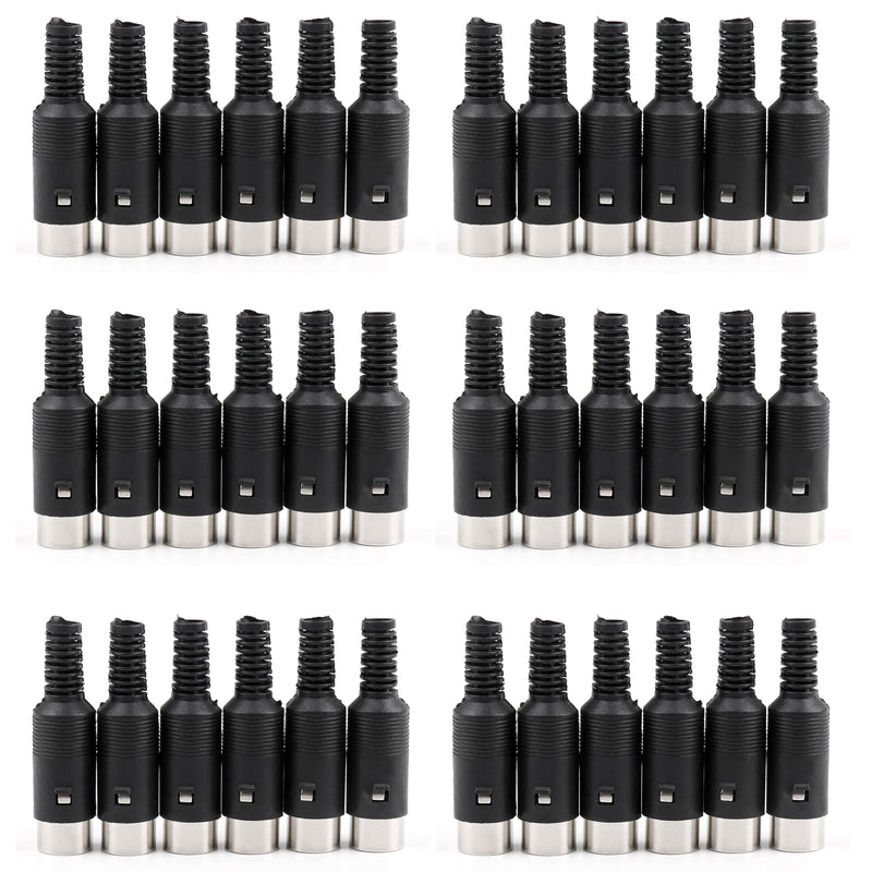 30 Pcs 8 Pin Din Plug Connector With Black Plastic Handle Male DIY