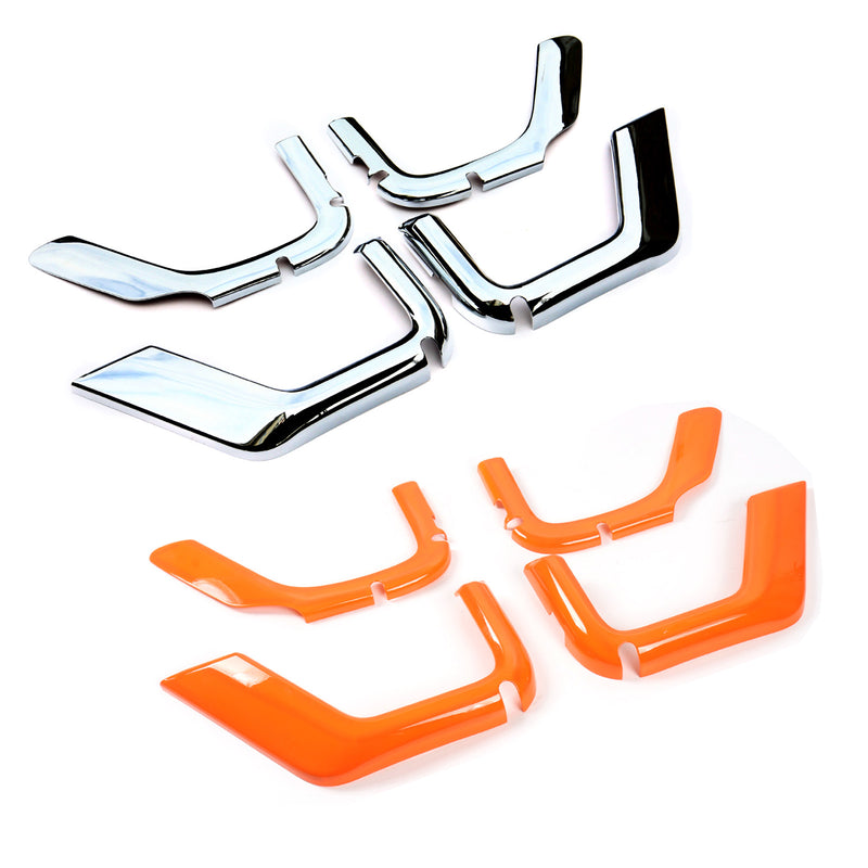 4pcs ABS Trunk Sundry Net String Bag Frame Trim For Renegade 2011+ 4Door Silver/Orange