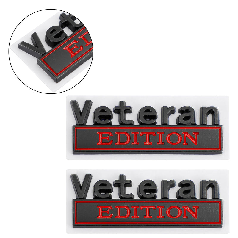 2pcs VETERAN Edition Emblem Badge Car Truck Rear Tailgate Sticker Decal Alloy
